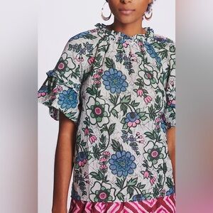 Banjanan Multicolor Floral Ruffle Blouse